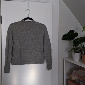 Everlane Cashmere Crop Mockneck in Heather Grey
